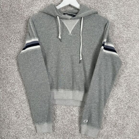 Abercrombie & Fitch Tops - Womens size XS abercrombie and fitch Varsity Sleeve gray‎ Hoodie
